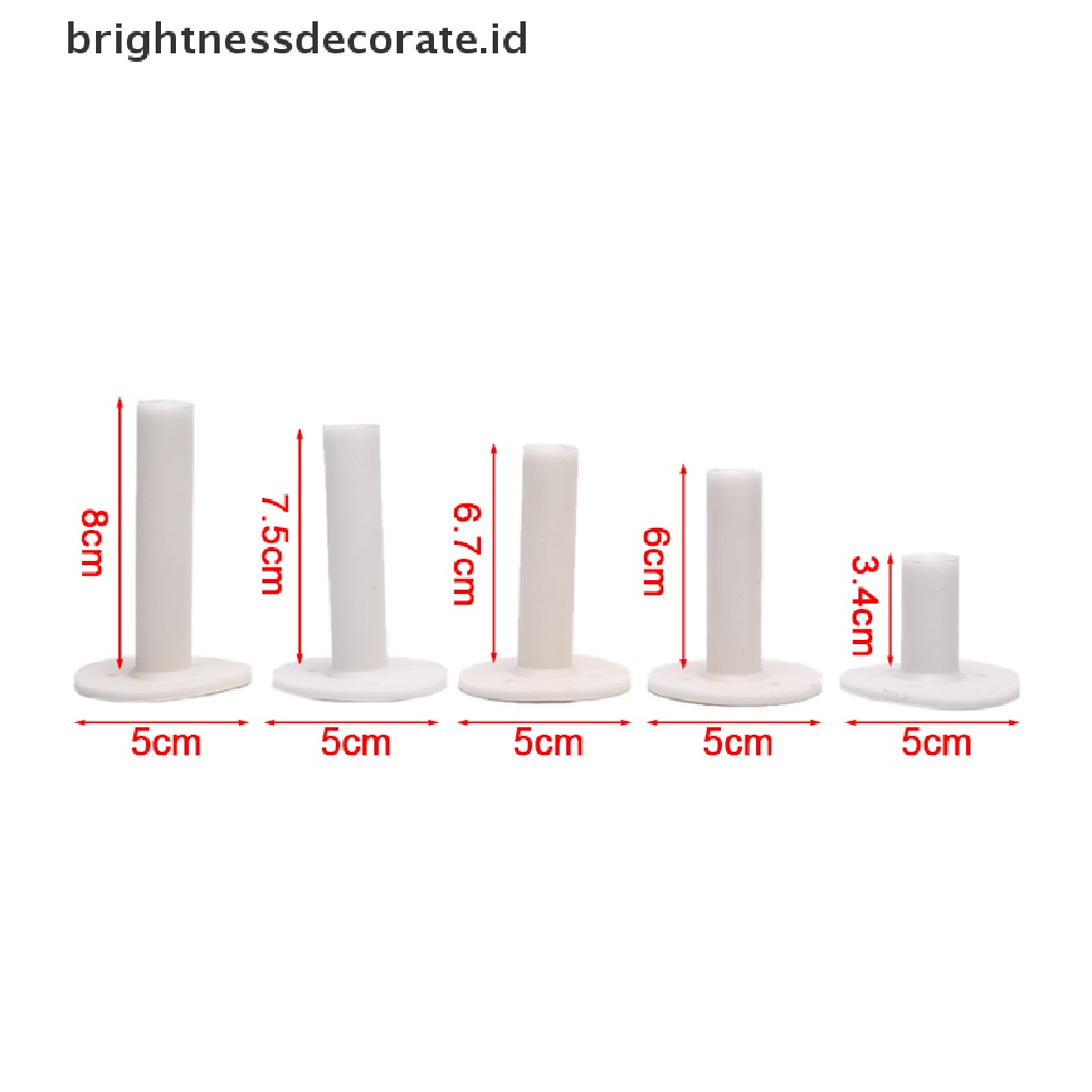 (Birth) 5pcs / Set Tee Golf 5 Ukuran Berbeda Bahan Karet Warna Putih