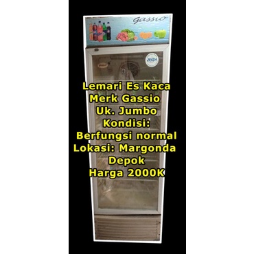 Showcase kaca jumbo second 6rak merk Gassio