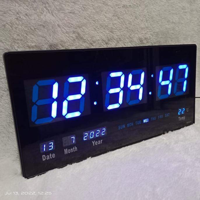 Jam Digital Led Tnt 4800 Biru. Jam Dinding.
