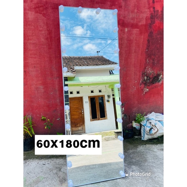 TERMURAH !! vanity miror framles standing / Gantung 180x60cm cermin lampu BACA DESKRIPSI!