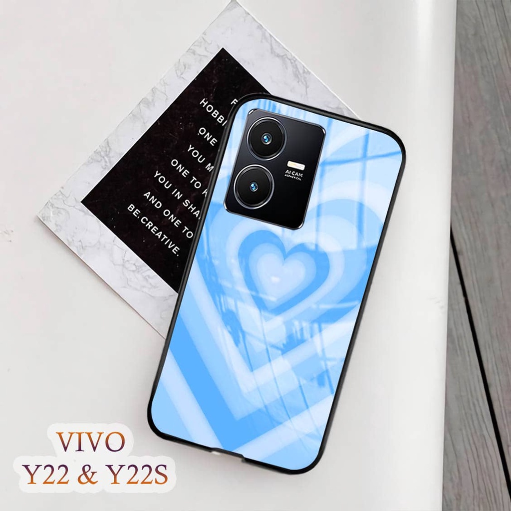 Softcase Glass Kaca VIVO Y22 & Y22S - Casing HP VIVO Y22 & Y22S [ S55 ].
