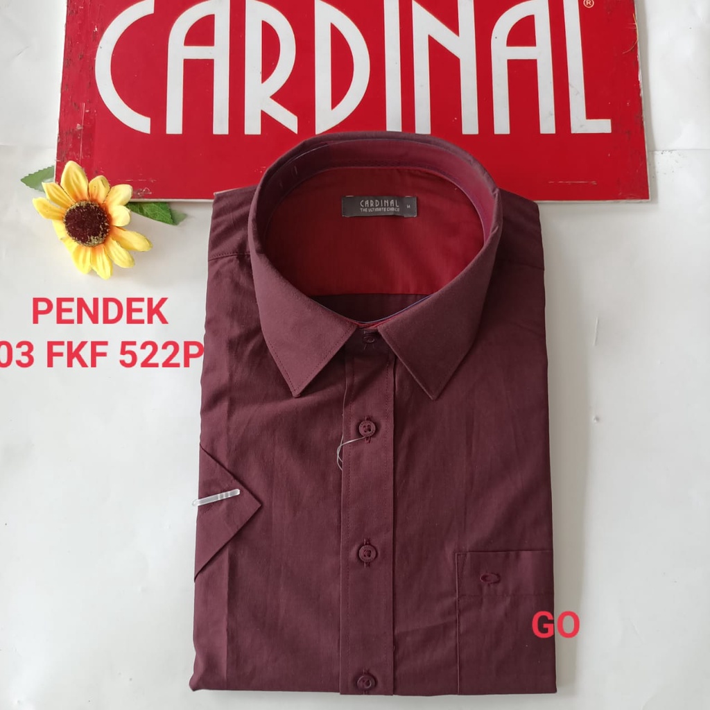 gof M-L CARDINAL KEMEJA FORMAL PENDEK Polos RegularFit Pakaian Kemeja Kerja Pria Kantor Acara Resmi Pakaian Wisuda Original KPF