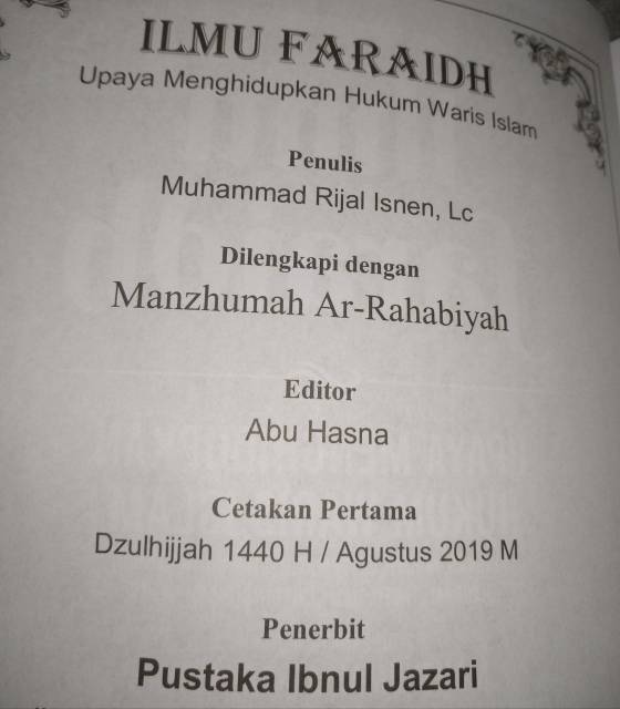 Ilmu Faraidh Atau Hukum Waris Islam Edisi REVISI