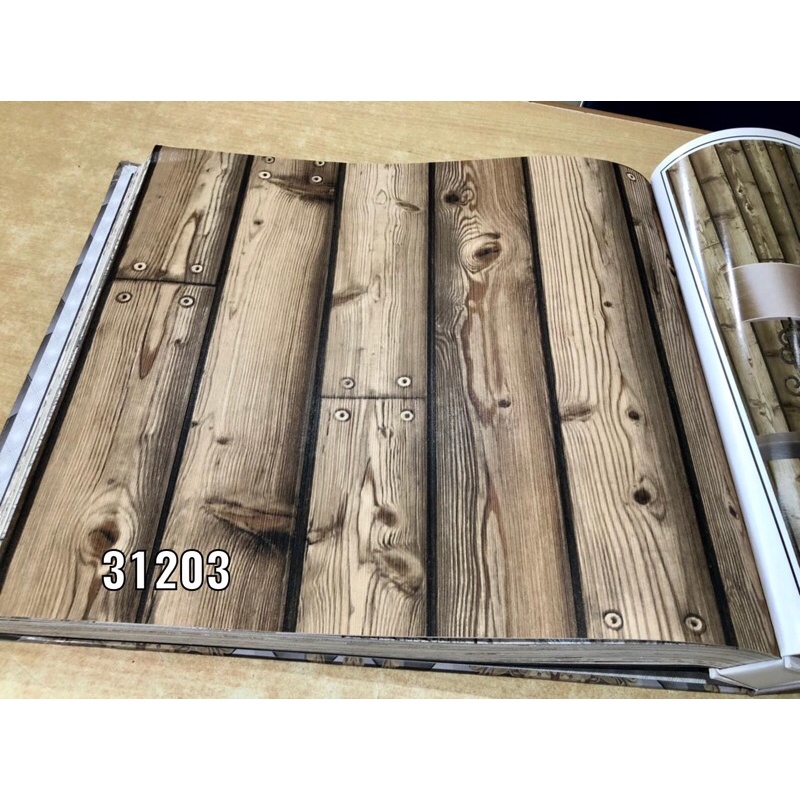 Wallpaper Dinding Motif Kayu Coklat 3d Natural