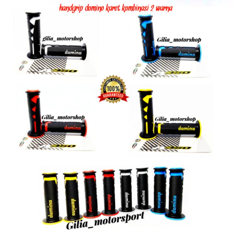 Handgrip Motor karet lembut Hitam Domino kombinasi handfat karet 2 warna grip Pcx Beat Scoopy Mio