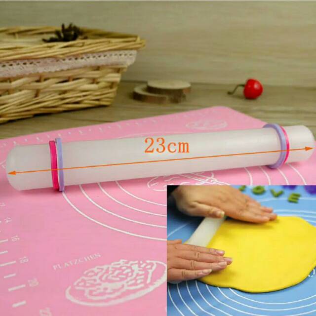 Rolling pin fondant anti lengket penggilas adonan kue silmat plunger spuit 1m sagu connector cetakan