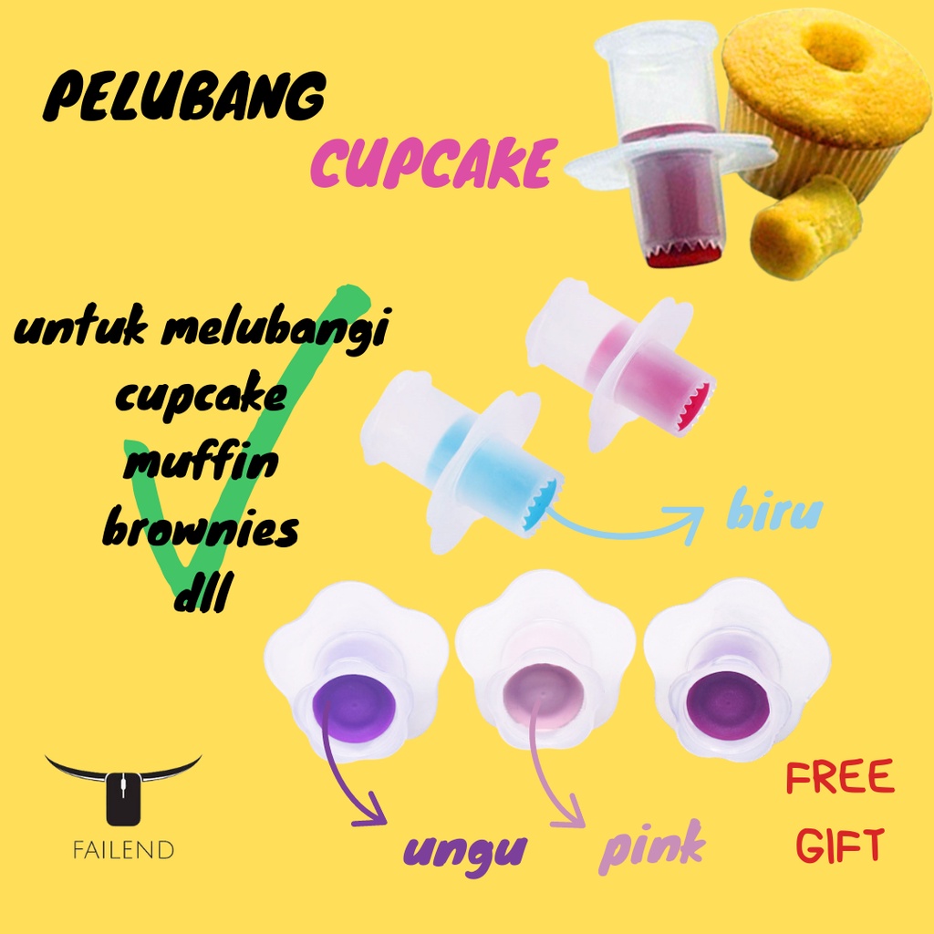 Pelubang Cup Cake Core Remover Plunger Alat Pembolong Muffin Digger