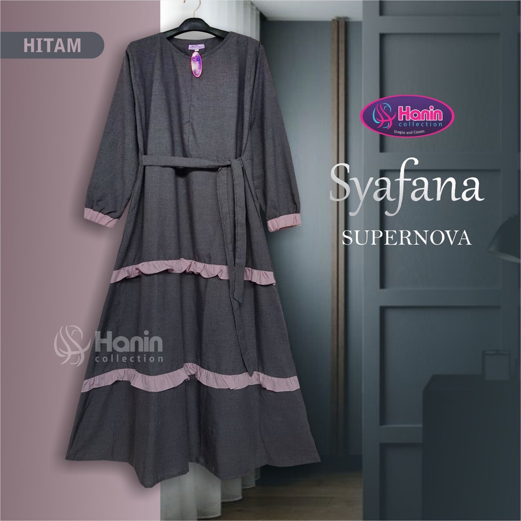 Gamis Syari Syafana Dress Safana Hitam