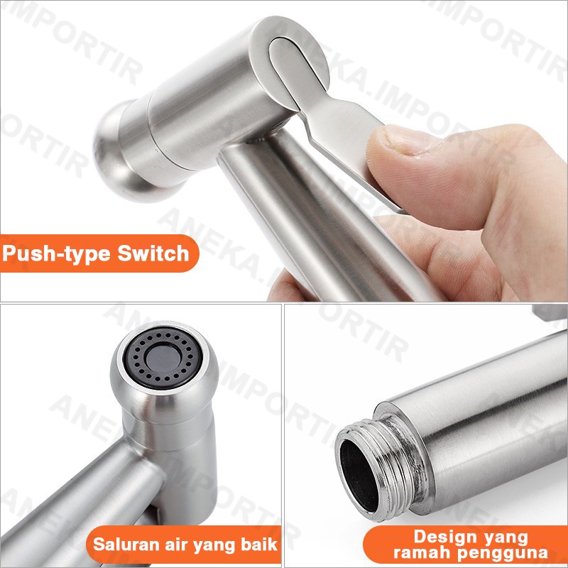 #MURAH!!! Semprotan Toilet Cepot TESON SS111, Kepala Shower Closet SUS 304, Jet Washer Stainless, Shower Bidet Kloset, Toilet Shower, Sower Mandi, Semprotan Air