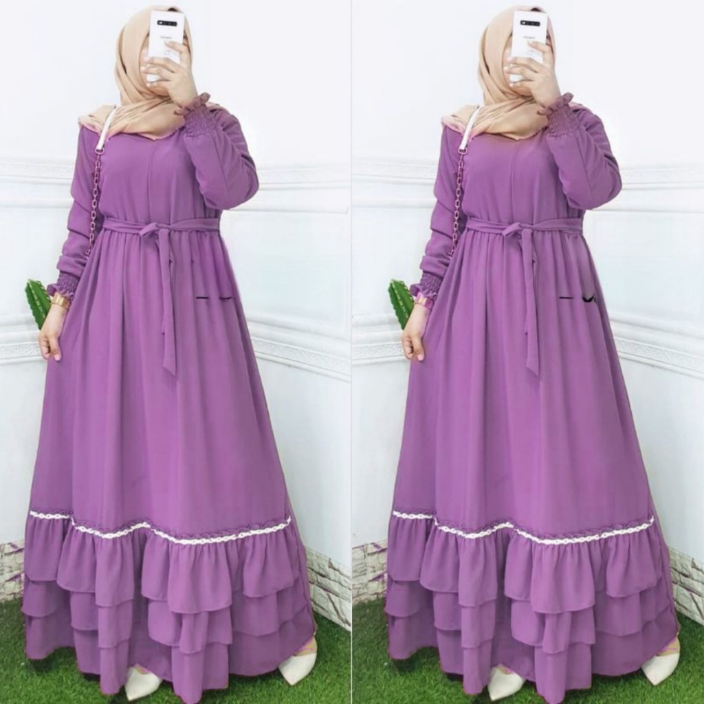 andara maxi ceruty bebydoll /gamis syarii ceruty bebydoll renda /gamis ceruty bebydoll terbaru