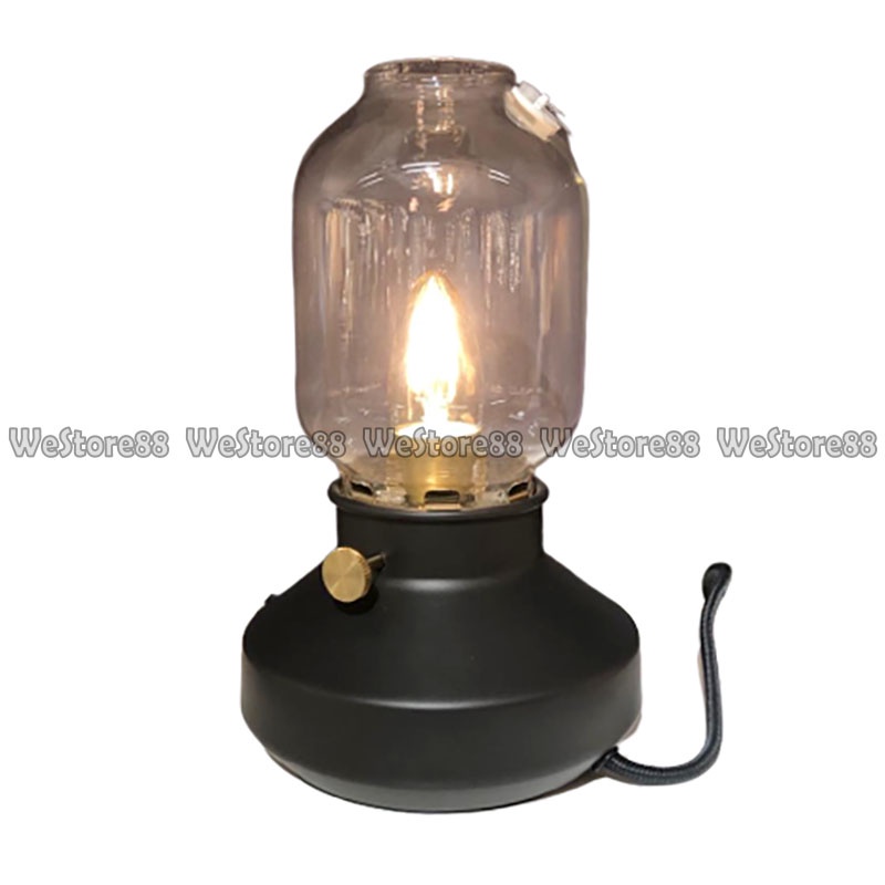 Lampu meja dekorasi retro antik kaca tinggi 25cm WEO IK3894 TARN