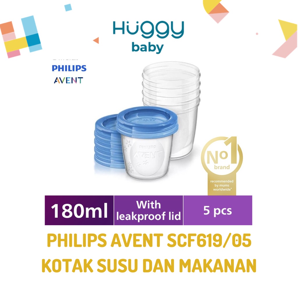 Philips Avent SCF619/05 Breast Milk Storage Cups Kotak Penyimpanan Susu Makanan