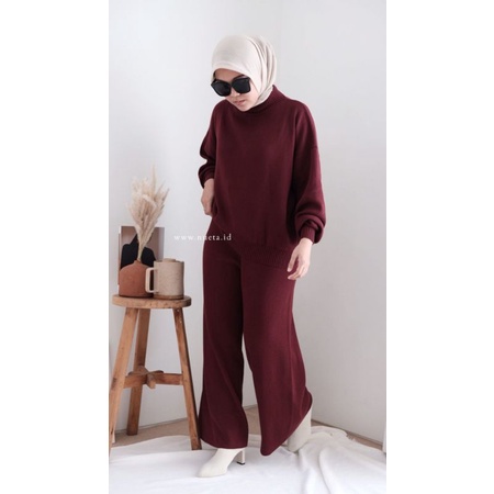 ESME SET RED BERRY BY HIJABNUETA