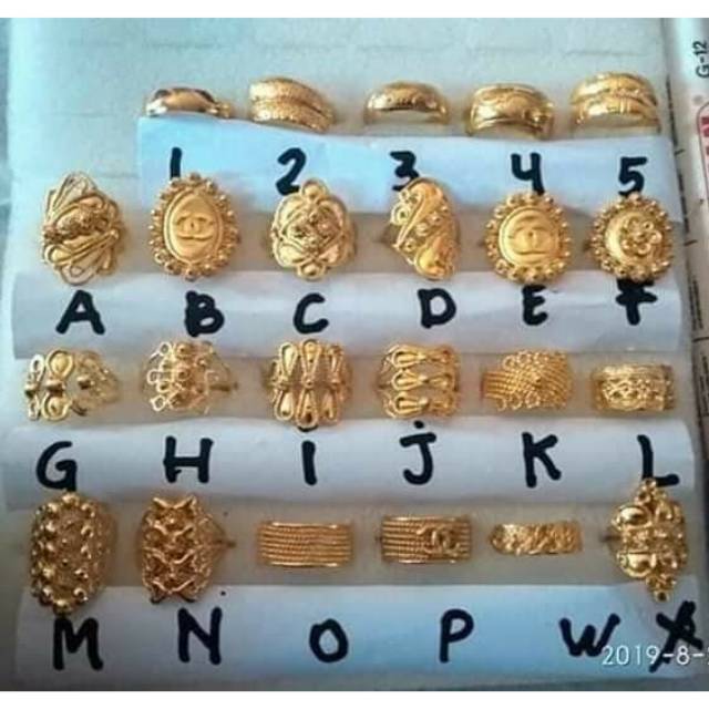 Cincin variasi silahkan chat, lapis emas 24karat dan kristal, 100% OrI