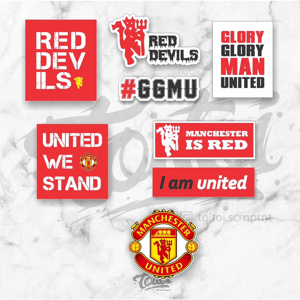 

STICKER MU, STICKER MANCHESTER UNITED, STICKER LOGO