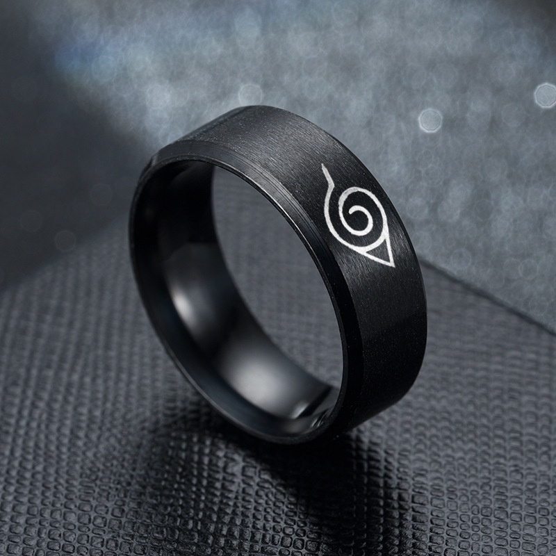 Cincin Naruto Periferal Anime / Cincin Baja Titanium 316L Pria dan Wanita / Cincin Kasual / Cincin