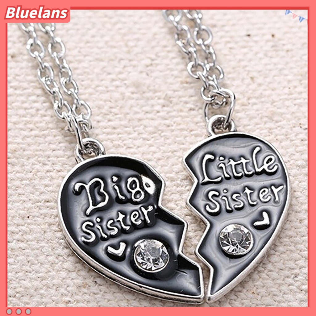 Bluelans Women Necklace Stylish Heart Puzzle Alloy Girls Pendant Necklace