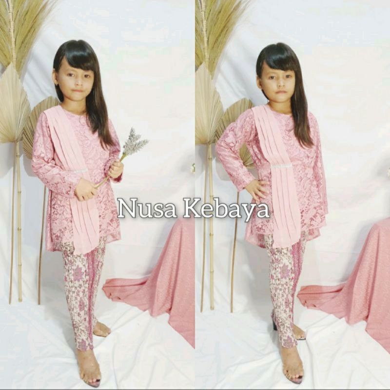 setelan kebaya aurora anak/set aurora selendang anak/kebaya wanita/pakaian anak/baju anak/kebaya