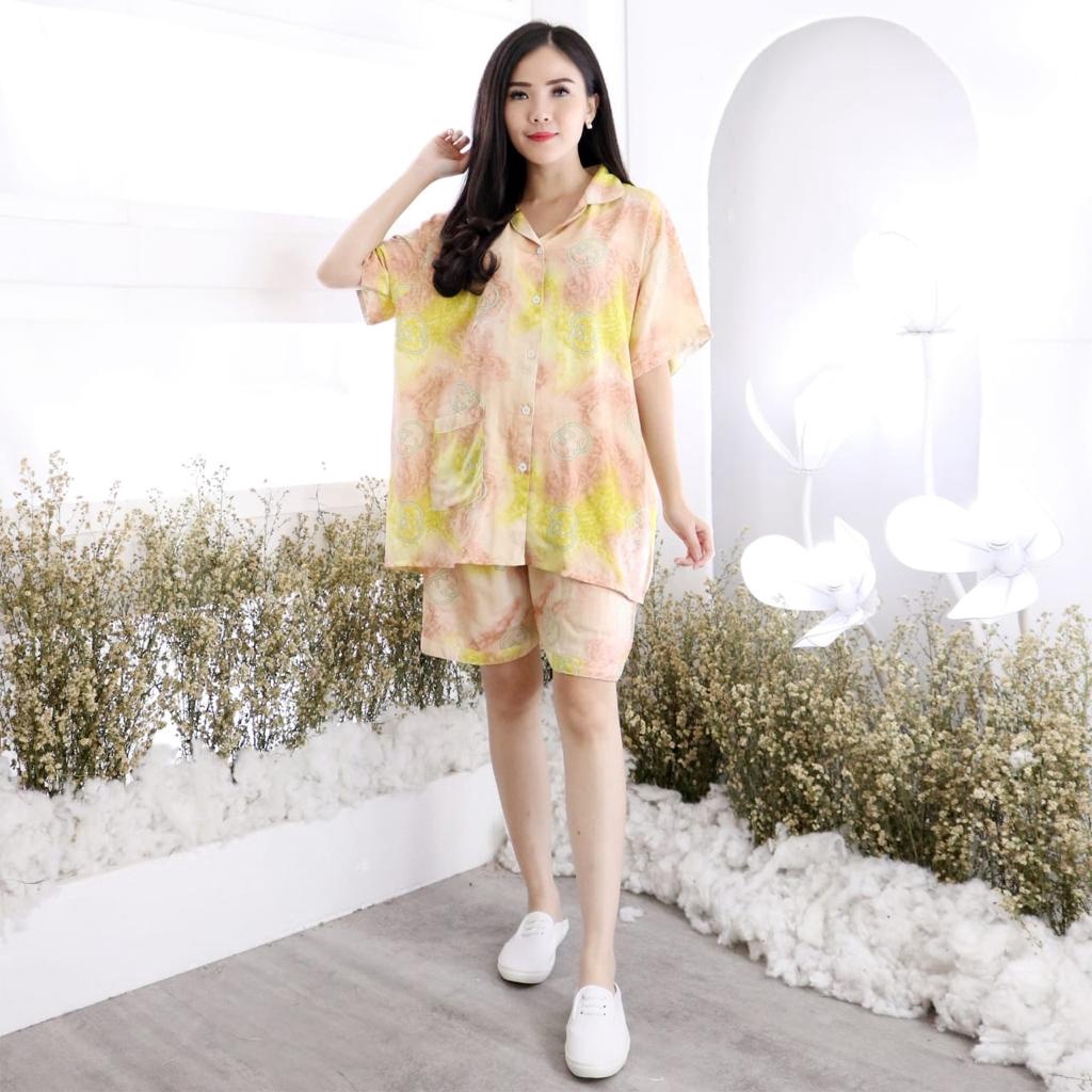 Piyama Tie Dye PP CP HP Yuki Bahan Rayon Piyama Jumbo