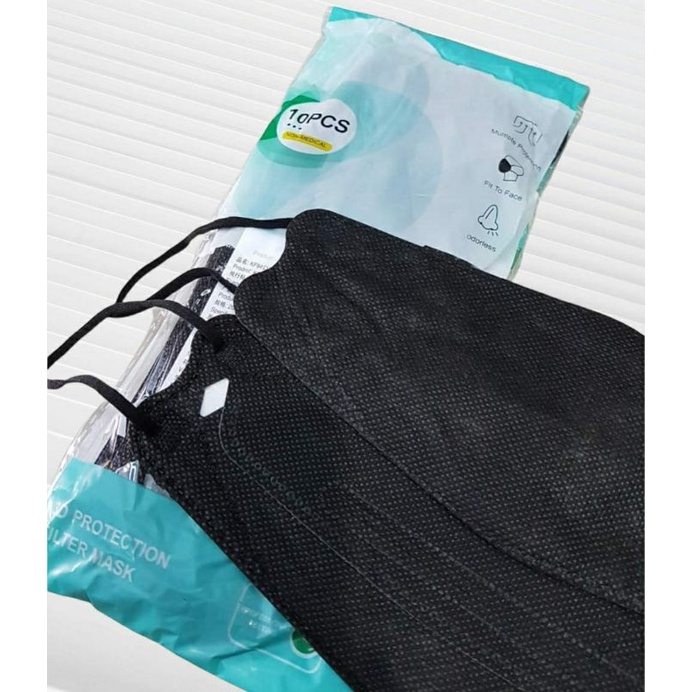 Masker KF94 Black &amp; White 10pc / pax