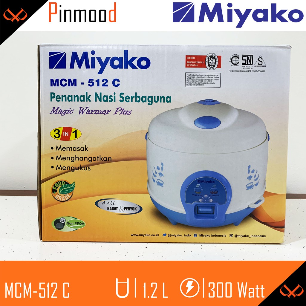 MIYAKO MAGIC COM // RICE COOKER MCM-512 C [ 1.2 LITER ] PENANAK NASI