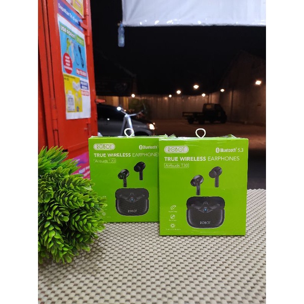 Robot TWS T30 TWS wireless - Earphone Airbuds T30 Robot Garansi Resmi