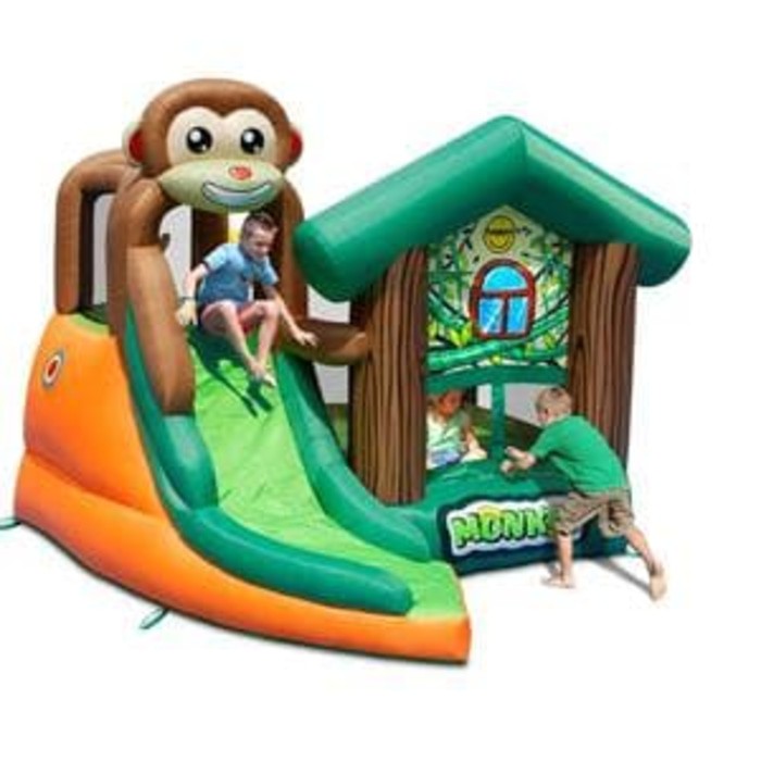 Dijual Happy Hop 9471 Monkey Jungle Rumah Istana Balon Trampoline Loncat Anak Diskon