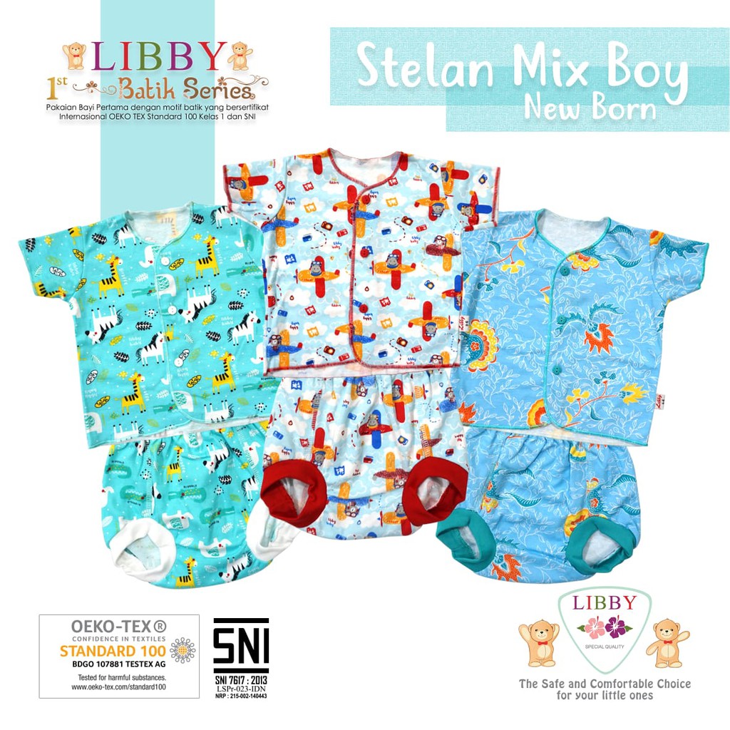 Libby 3 setelan( NB panjang/NB pendek)