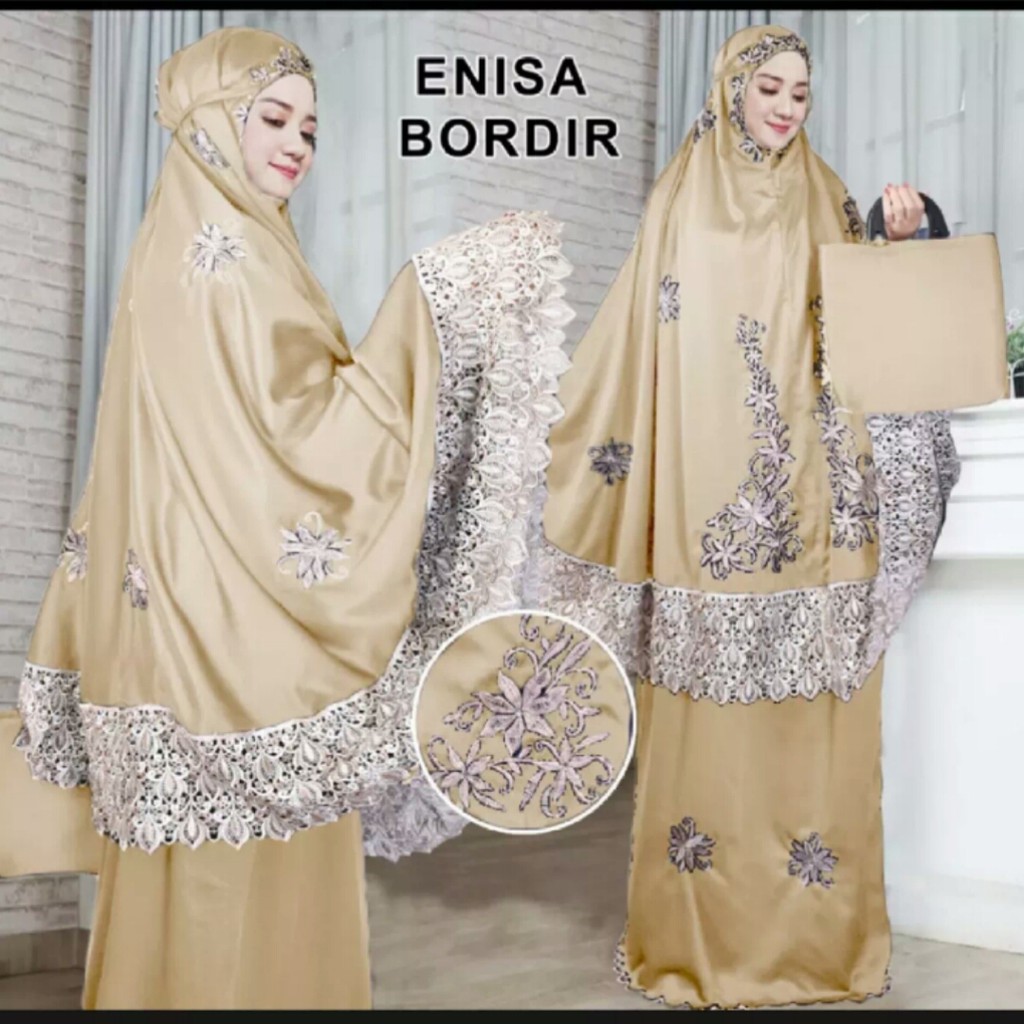 TOKO FLAM MUKENA DEWASA ENISA LUNA MAYA RENDA BORDIR ORIGINAL