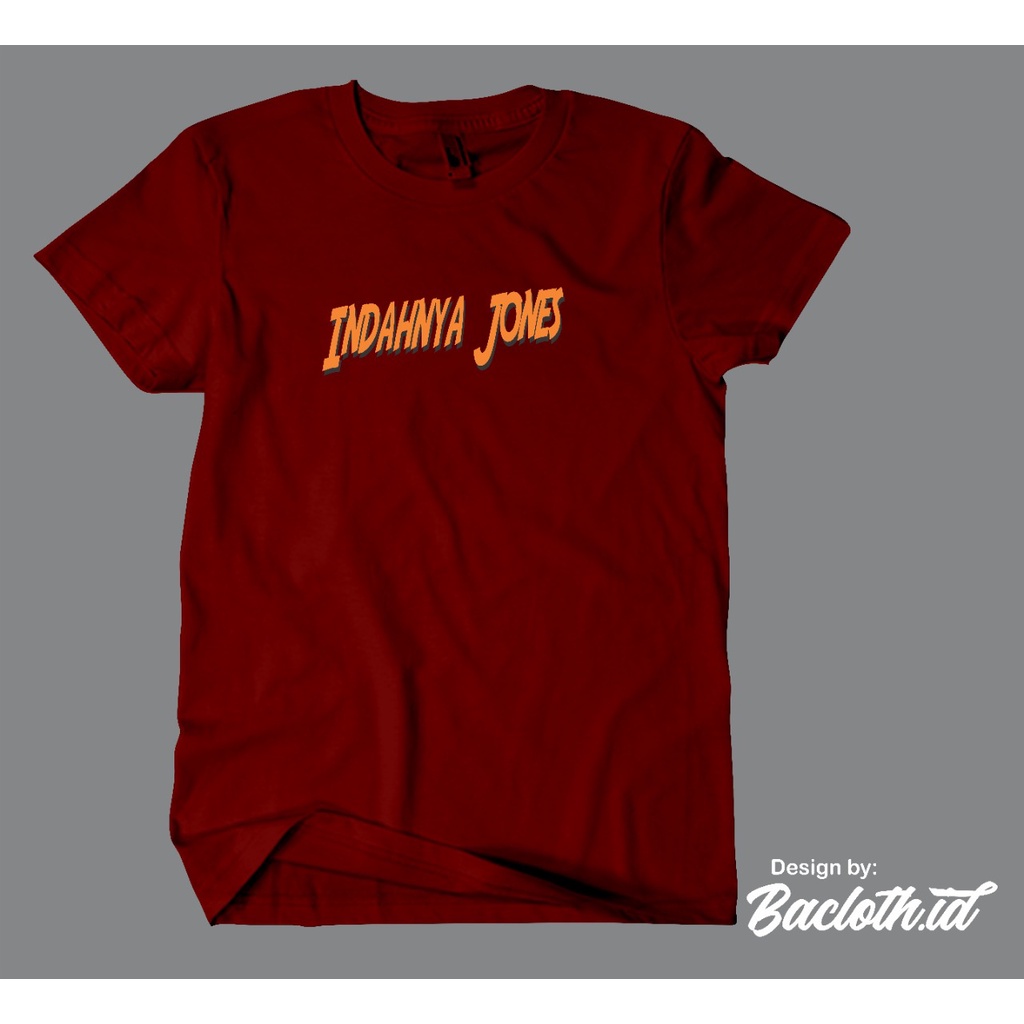 KAOS PLESETAN LOGO INDIANA JONES COMBED 20S