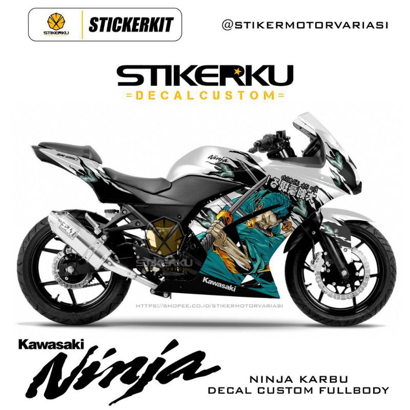 decal motor ninja 250 karbu / decal ninja 250 / Sticker motor ninja