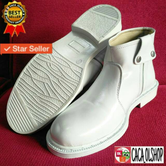 Sepatu PDH Putih Sleting