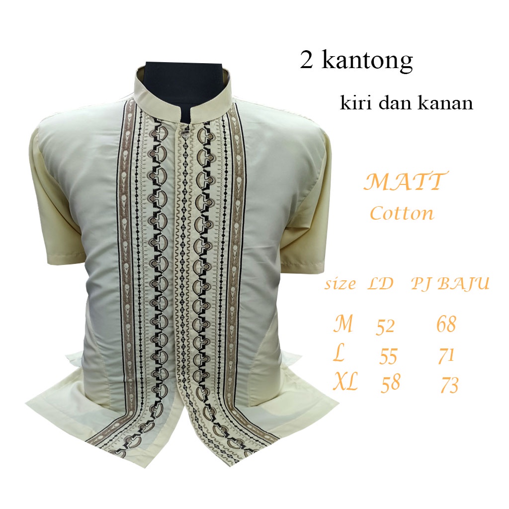 Baju koko Pria Muslim Lengan Pendek Terbaru Al qadr/ AB Al kahfi Bareno COD Katun