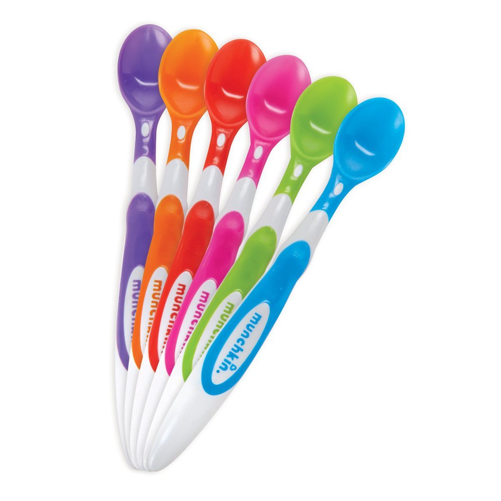 Munchkin Soft Tip Infant Spoons - Multi-Coloured, Pack of 6