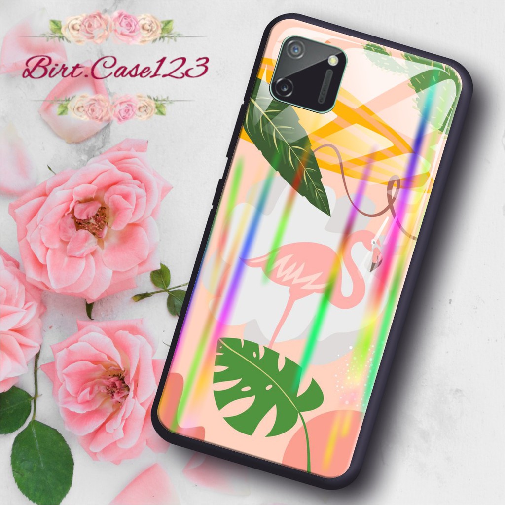 BC Case silikon Gambar FLAMINGO back case glass aurora realme c1 c2 c3 3pro x xt 2 5 5pro 6 6pro etc