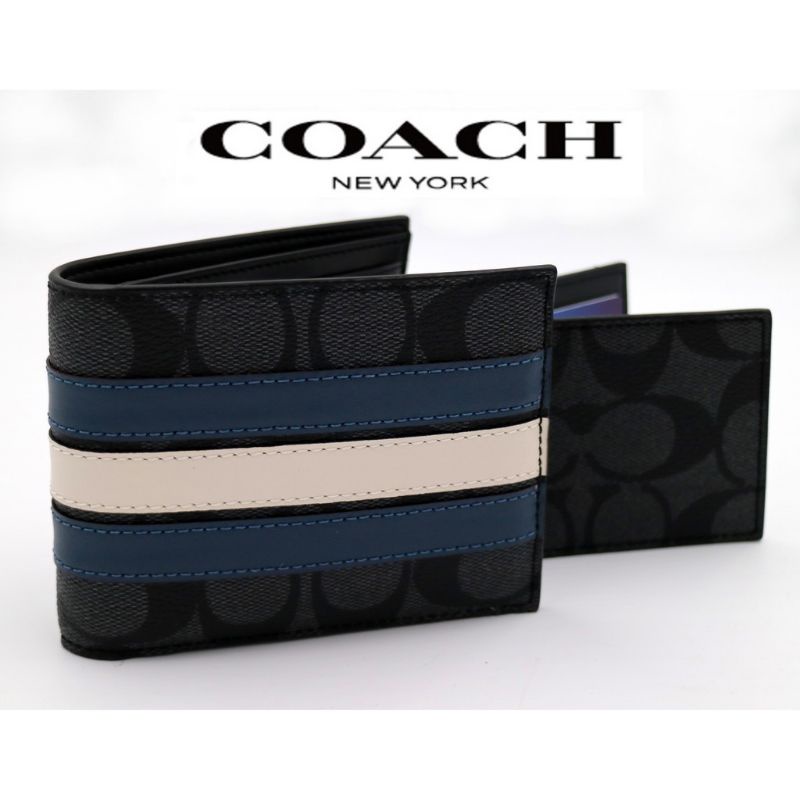 Coach Wallet Blue Stripe (C26072)