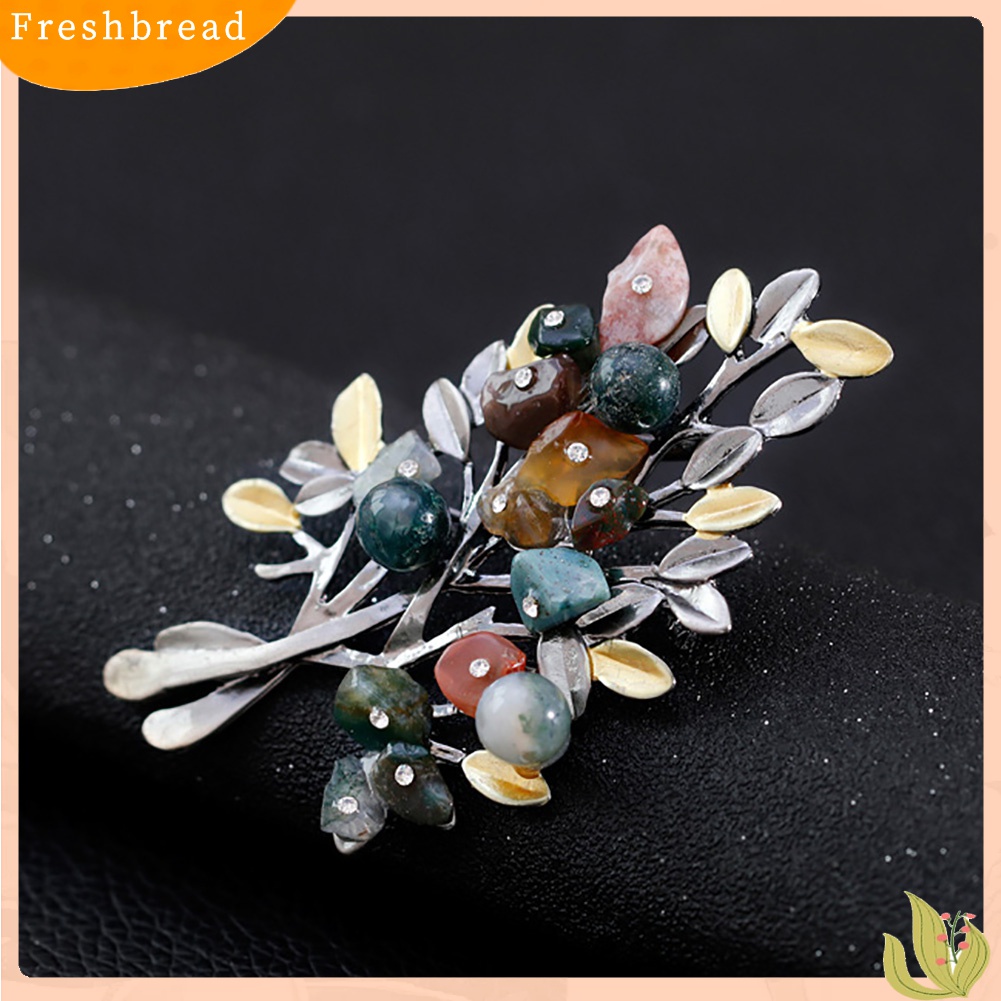 [ TERLARIS]Colorful Leaves Rhinestone Brooch Pin Shirt Decor Women Jewelry Party Gift