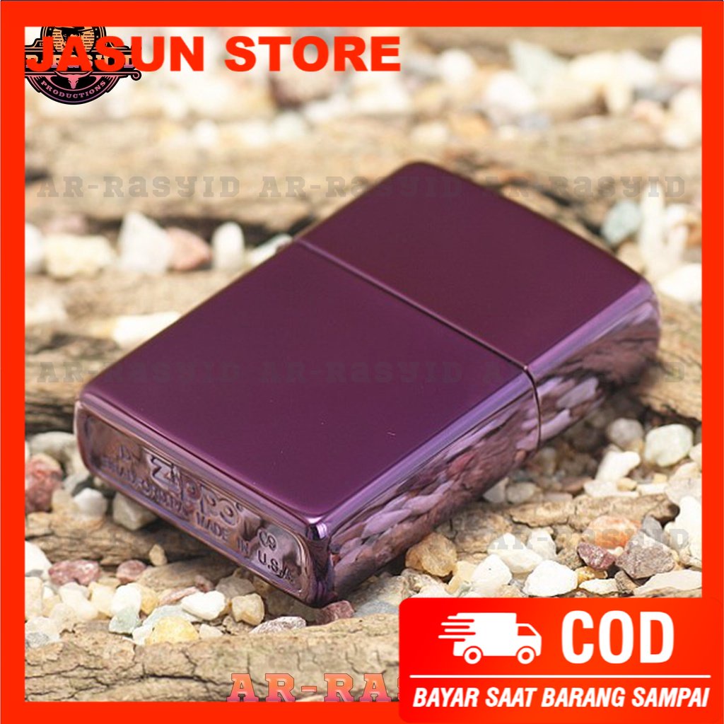 BISA COD! Korek Api Minyak Zippo Purple Ice Light Ungu Polos 24747