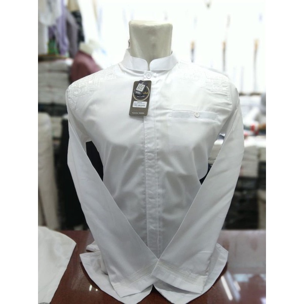 Baju Koko Lengan Panjang Putih Syahdika
