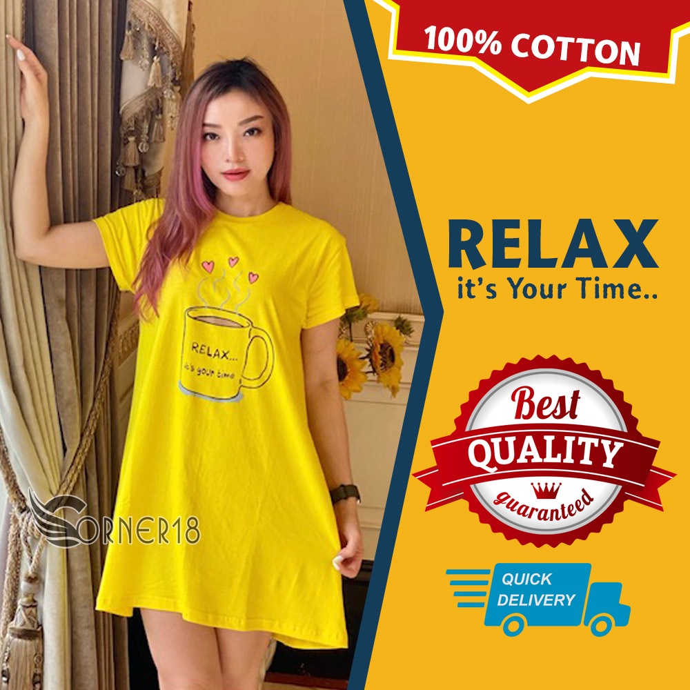 Daster Kaos Murah Meriah Bahan Adem Katun Lembut Relax