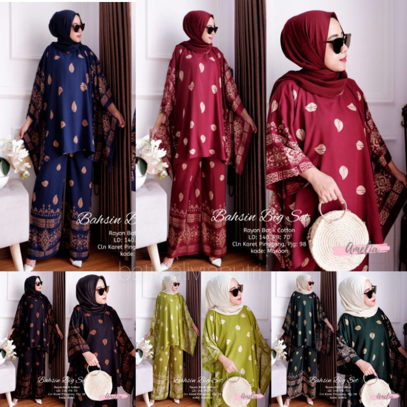 Bahsin Big Set Setelan Waka Jumbo//Setelan Muslim Wanita By Ori Amelia Terbaru