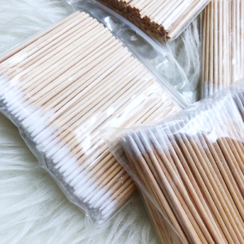 100pcs WOOD STICK SULAM ANASTESI / wooden stik kayu aplikasi anastesi stik cotton sulam cotton wood bud