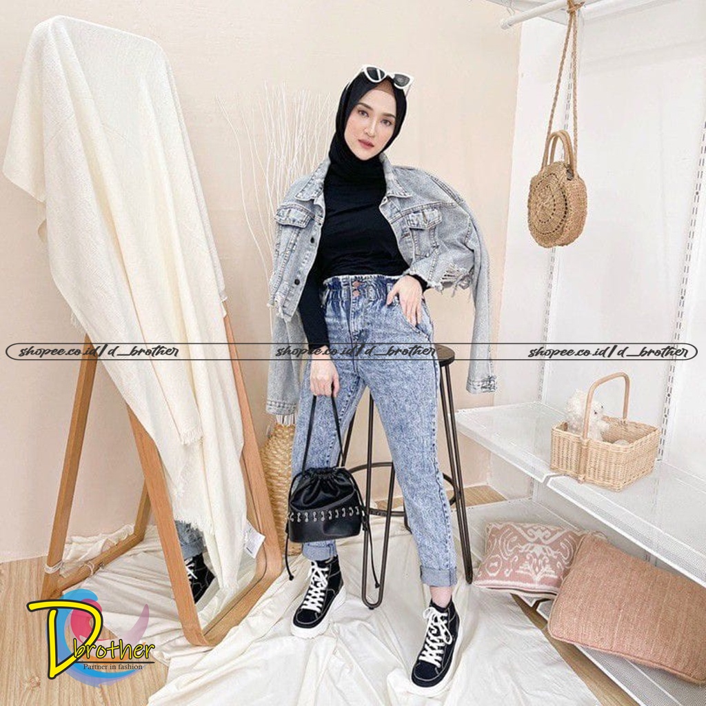 DRAKO HIGHWAIST JEANS WANITA | SKODER JEANS | Celana Jeans Panjang Wanita SKODER | 1KG MUAT 4PCS