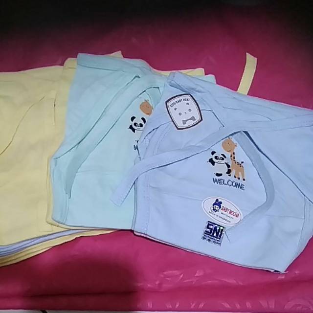 Popok bayi tali kaos katun adem warna dobel lapis