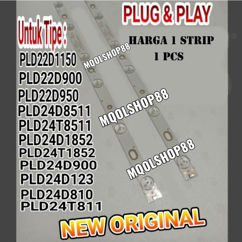 BACKLIGHT TV POLYTRON 24INC 6K 3V LAMPU BL PLD 6 KANCING 3VOLT