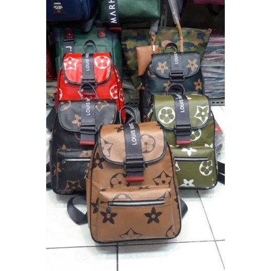 Tas Ransel LV parasut / Back pack lv merah hijau coklat hitam