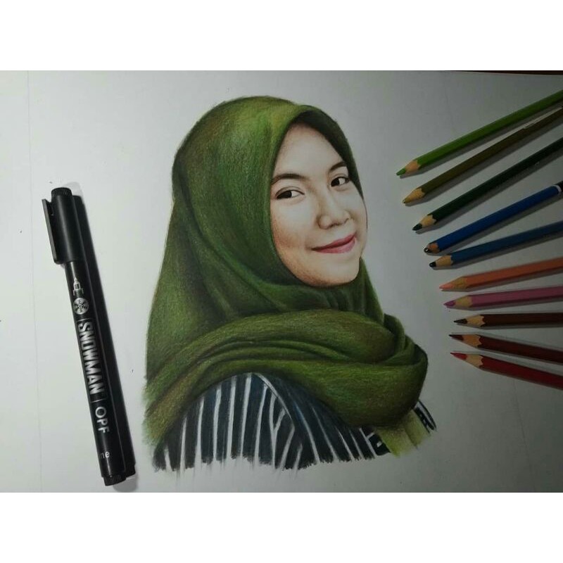 (A5) Termurah sketsa wajah gambar wajah lukis wajah