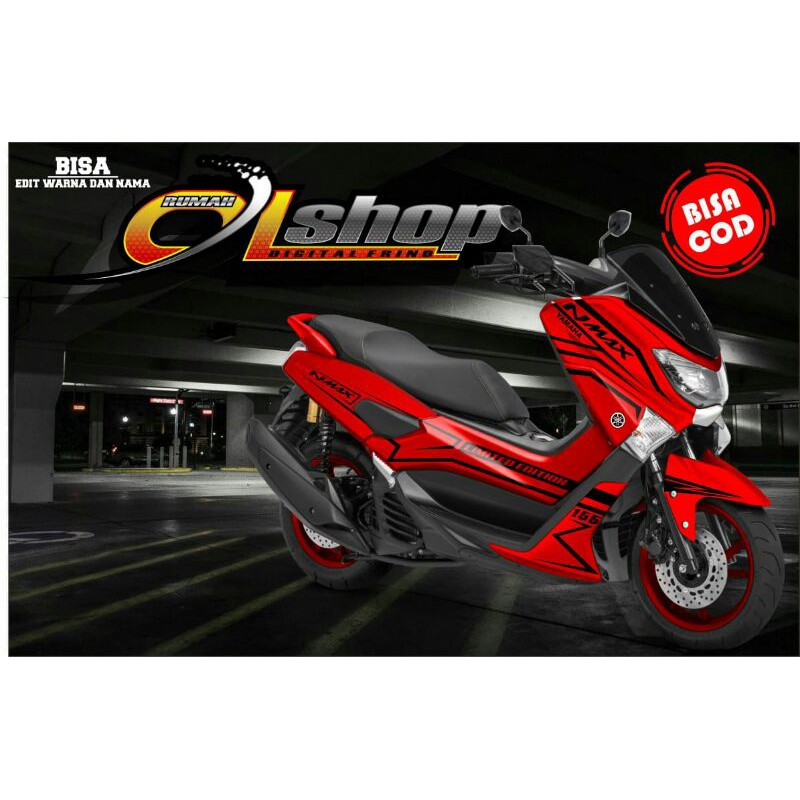 sticker decal nmax old merah simple#2