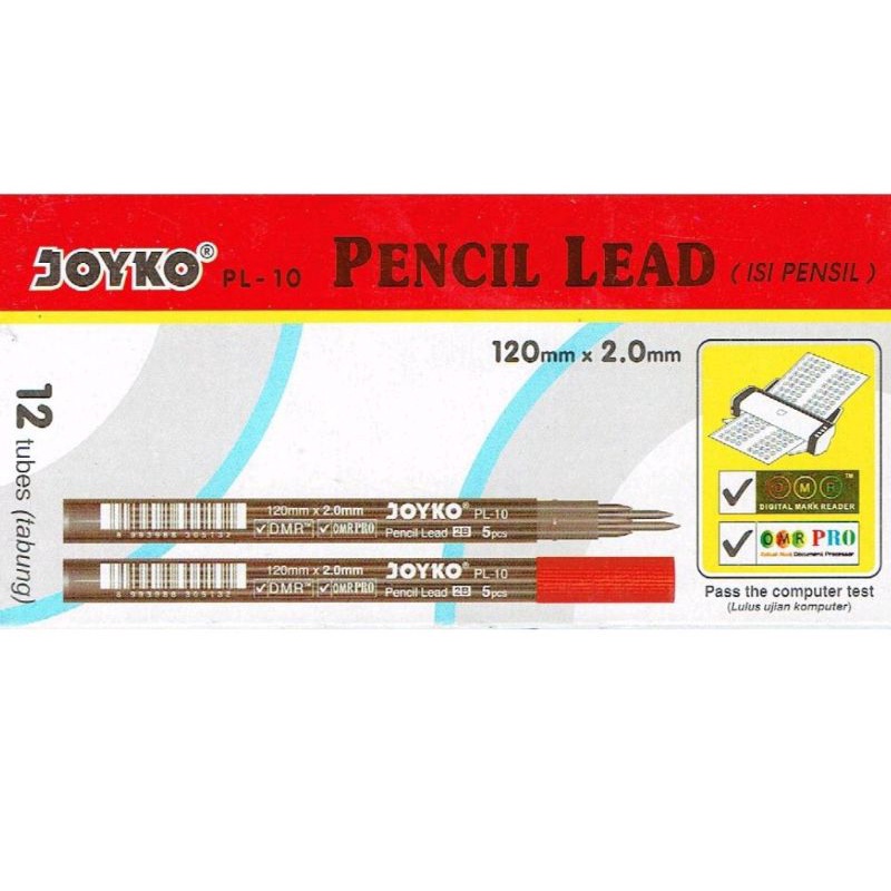 

ECER ISI/REFILL LEAD PENSIL MEKANIK JOYKO 2B PL 10 2.0 MM