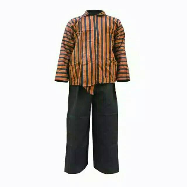 Baju Surjan+Celana Panjang / Seragam Lurik /Baju Tradisional Solo Jogja / Baju Adat Jawa/lurik